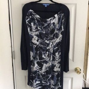Navy Long sleeve floral dress